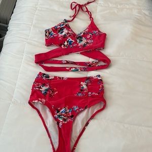 Red Two Piece Swimsuit
